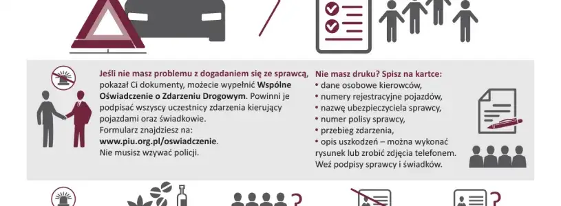 elementy oświadczenia o kolizji infografika