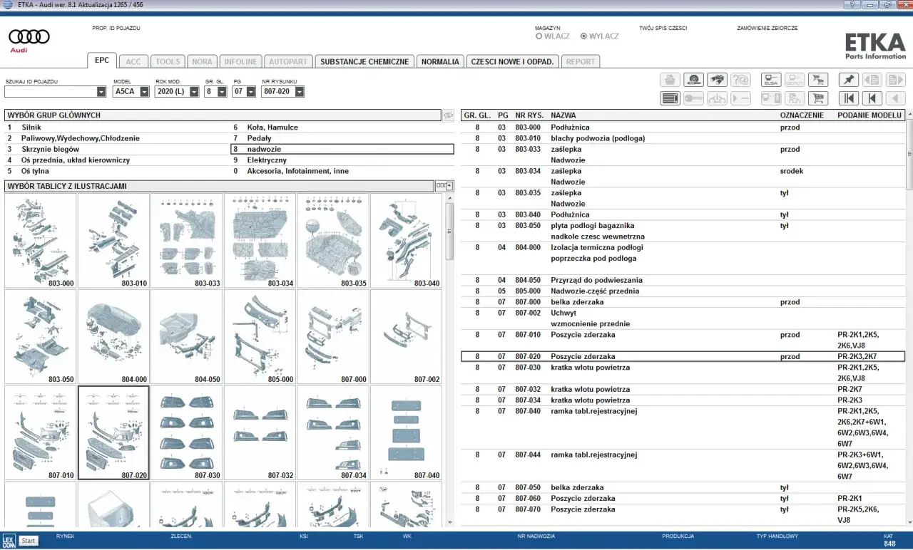 Audi Q5 wymiary schemat