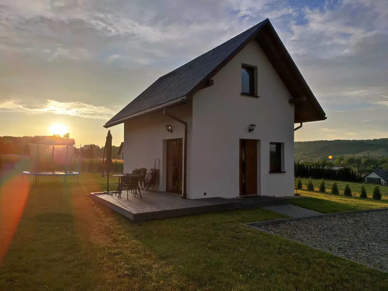 Domki Bieszczady widok g&oacute;ry kominek