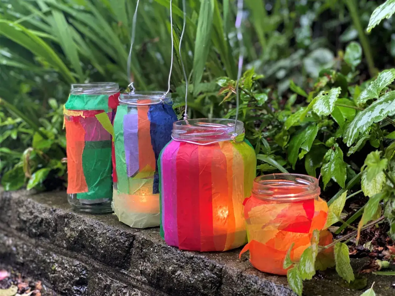 DIY glass jar lanterns