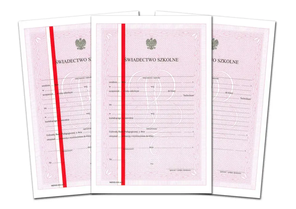 dokumenty świadectwo szkolne duplikat