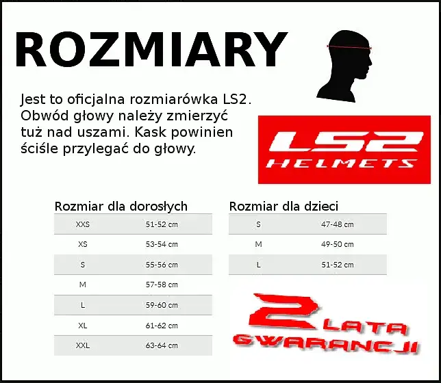 tabela rozmiarów kasku motocyklowego przykład