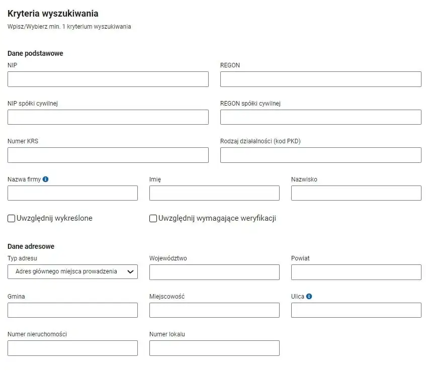 Formularz CEIDG zgłoszenie PKD