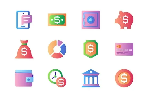Bezpieczne bankowanie online ikony