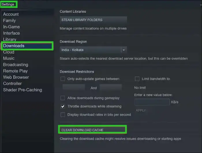 Naprawa usługi Steam wiersz poleceń