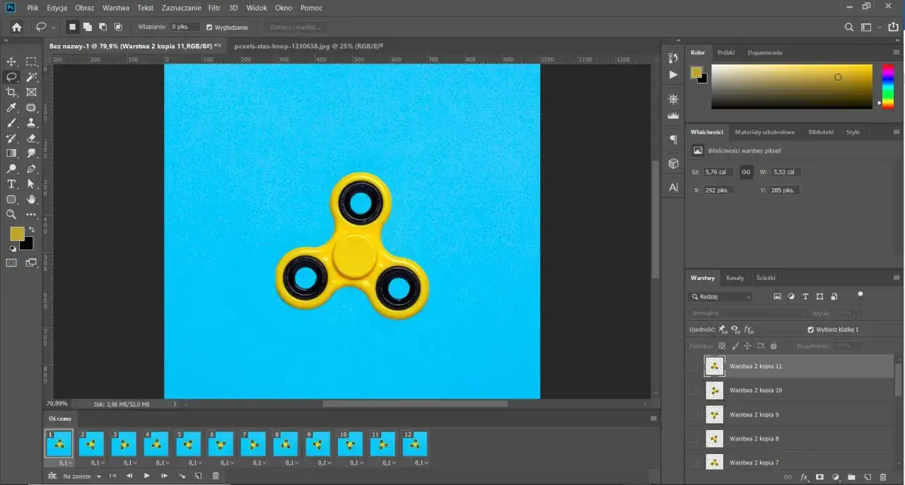 Przygotowanie zdjęć do animacji gif w photoshopie