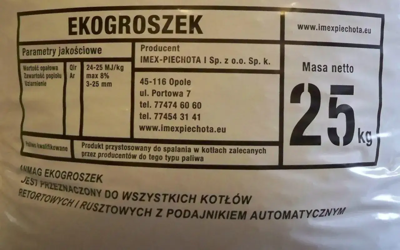etykieta ekogroszku parametry