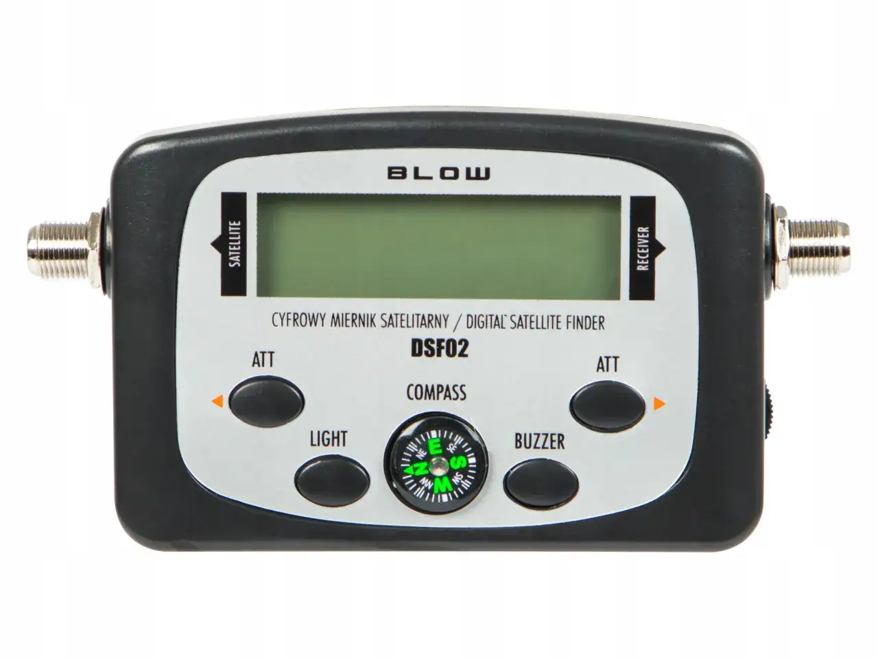 Antena satelitarna z podłączonym miernikiem