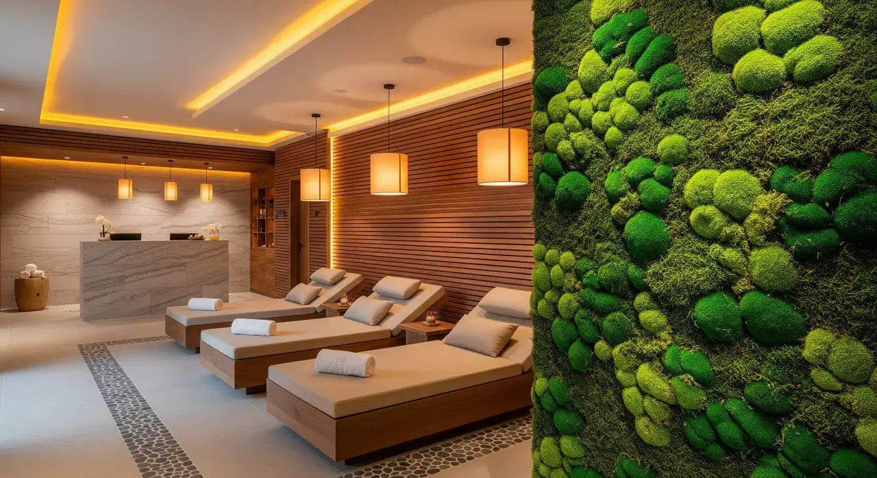 Wnętrze nowoczesnego spa strefa relaksu