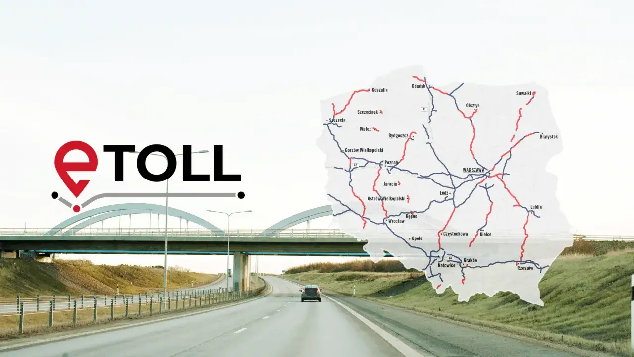 Mapa płatnych dróg e-TOLL w Polsce
