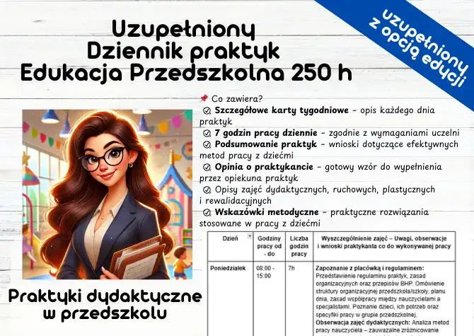 przykładowa strona tytułowa dziennika praktyk opiekuna żłobka