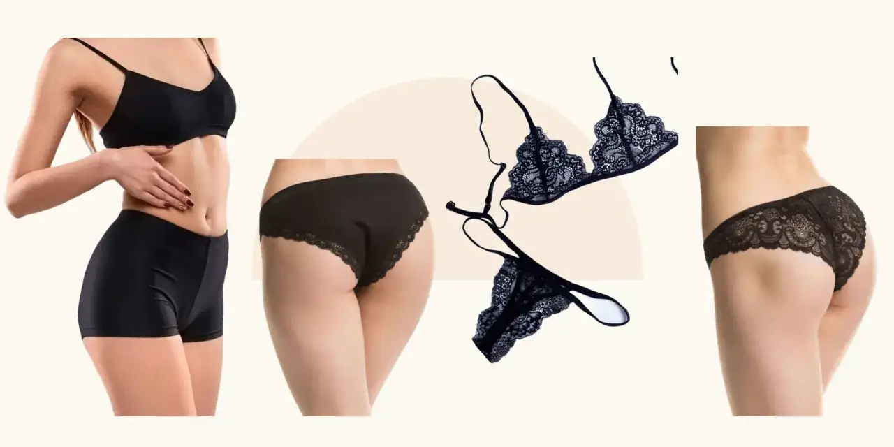 Kusząca bielizna, co to jest? Czarny komplet z koronki i figi.