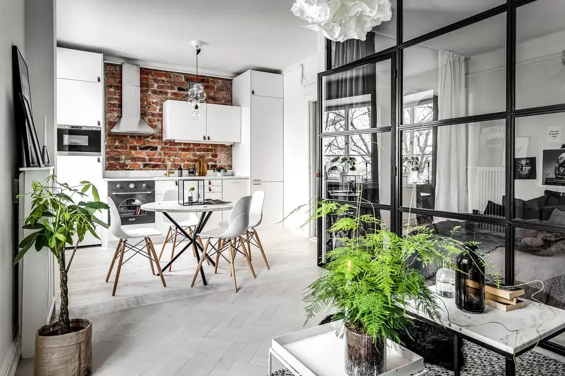 szara podłoga w stylu skandynawskim industrialnym nowoczesnym glamour