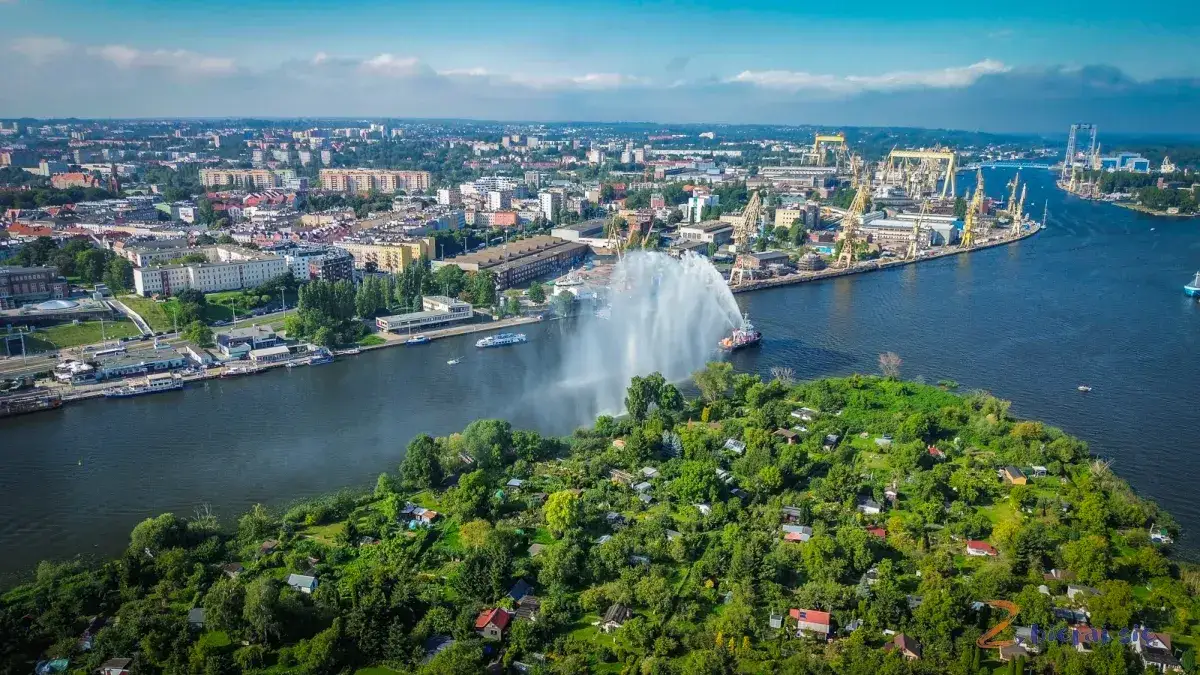 klimat Szczecina mapa, panorama Szczecina pogoda