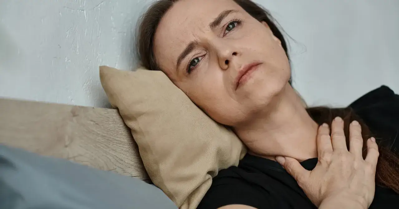 Kobieta zmęczona duszności