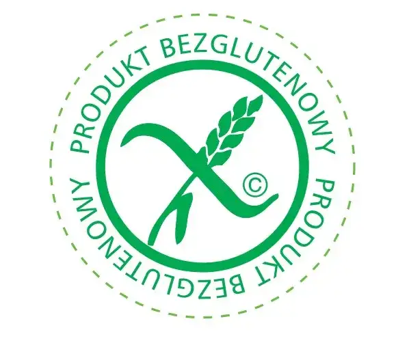 symbol przekreślonego kłosa na opakowaniu produktu