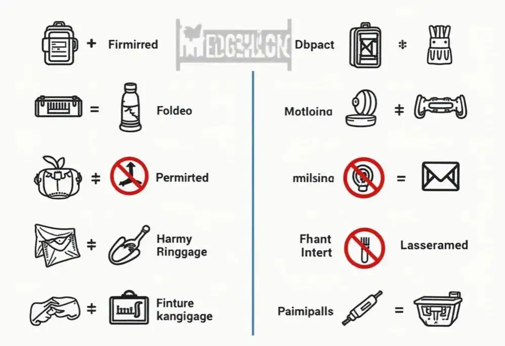 Przedmioty zakazane w bagażu rejestrowanym grafika