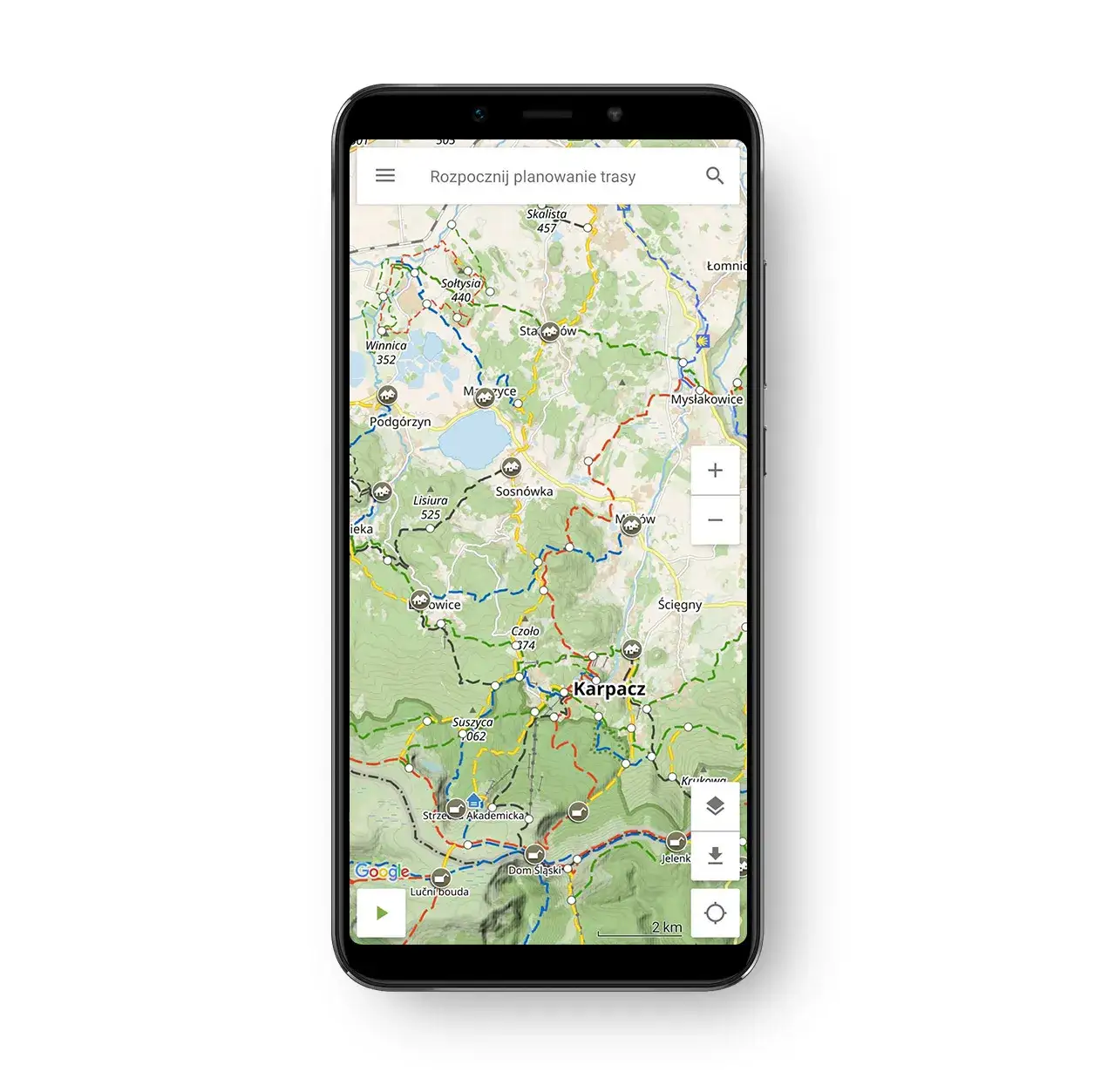 mapa turystyczna aplikacja gsb