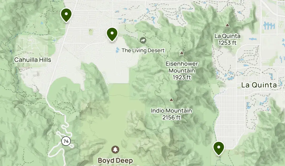 Mapa Indian Wells Kalifornia pustynia Coachella