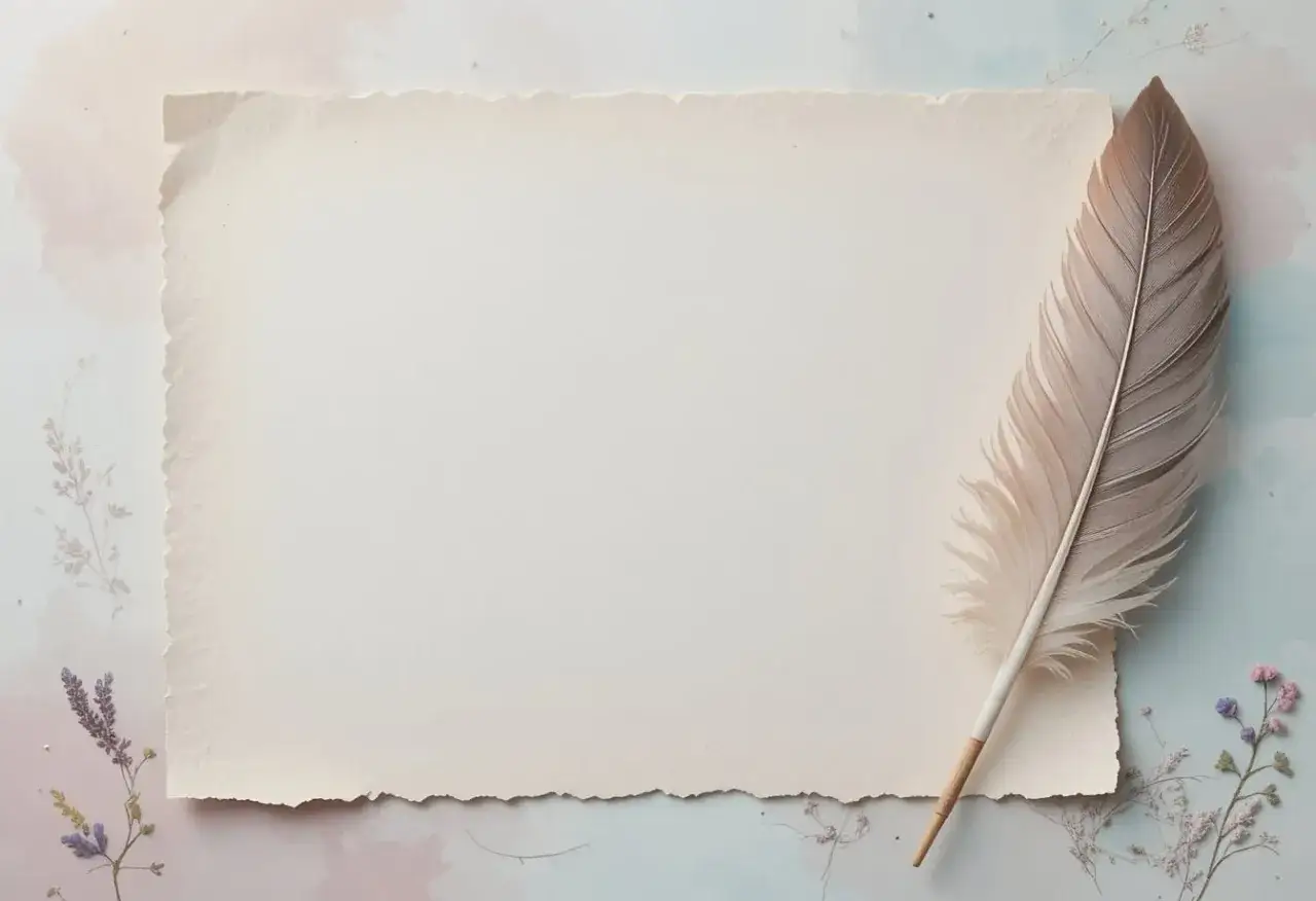 kartka papieru z odręcznie pisanym zaproszeniem i piórem