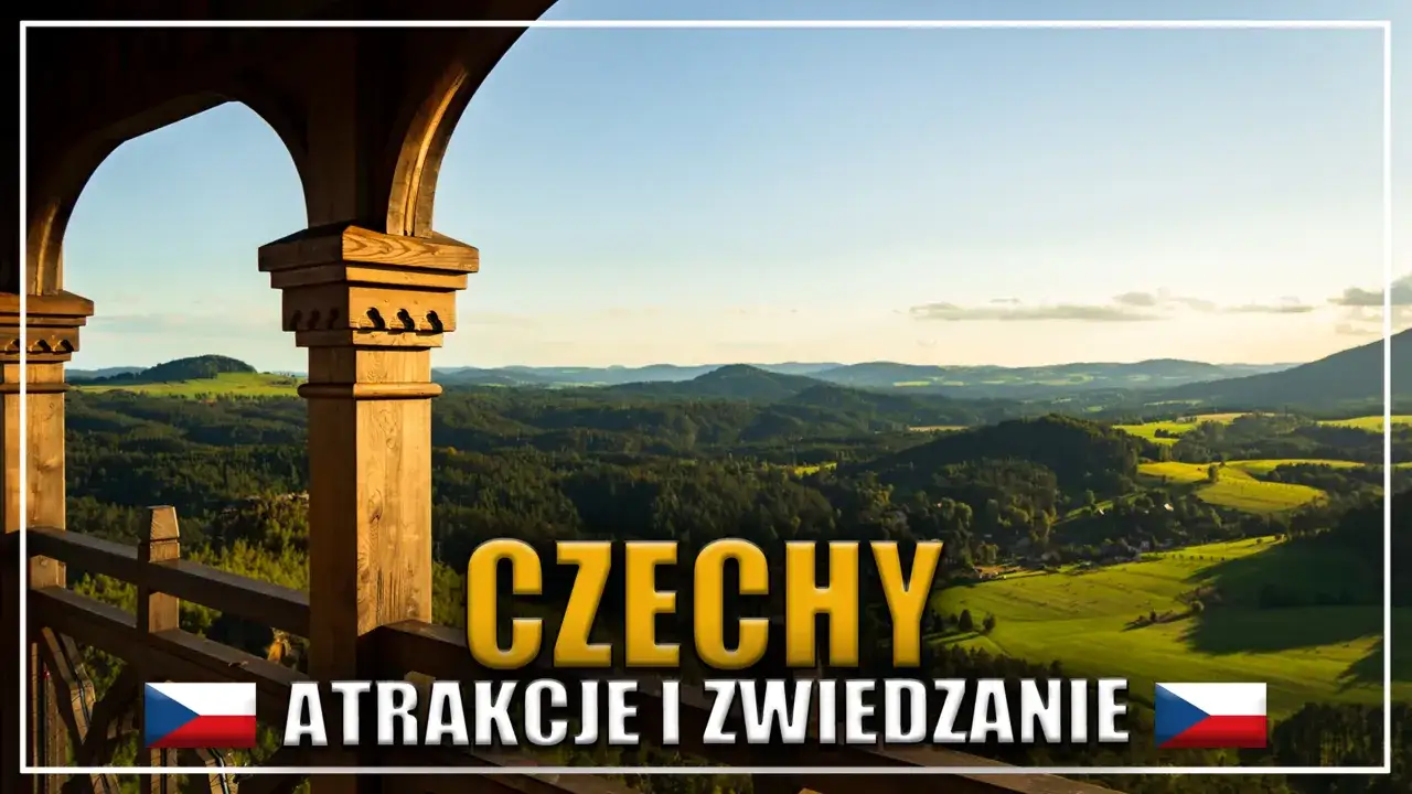 Widok na malownicze góry w Czechach z drewnianej wieży widokowej. Idealne miejsce na odkrywanie atrakcji i zwiedzanie.