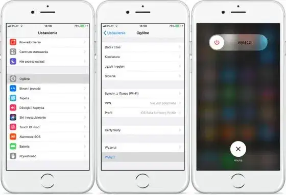iPhone wyłączanie ustawienia og&oacute;lne