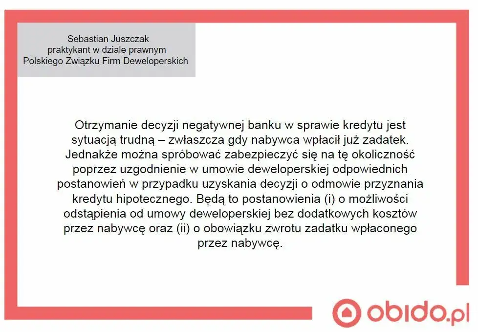 odmowa kredytu w banku