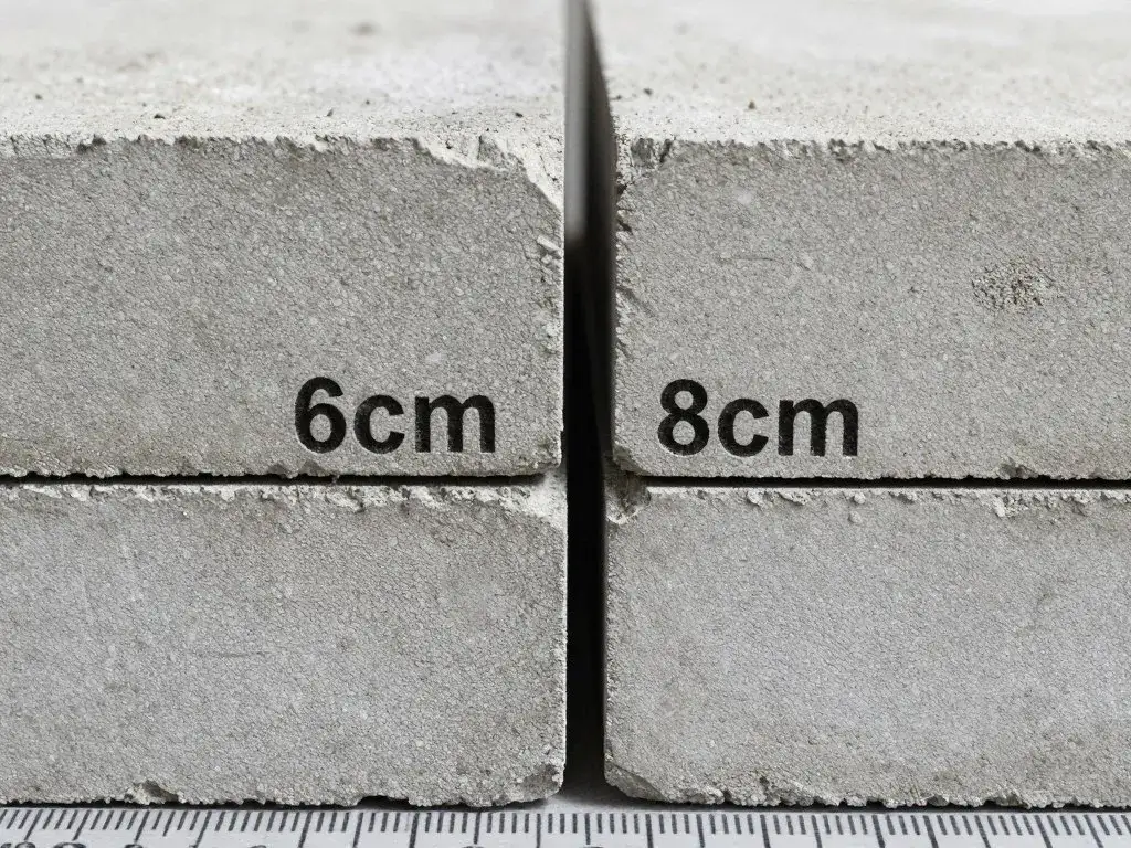 różnice w grubości kostki brukowej