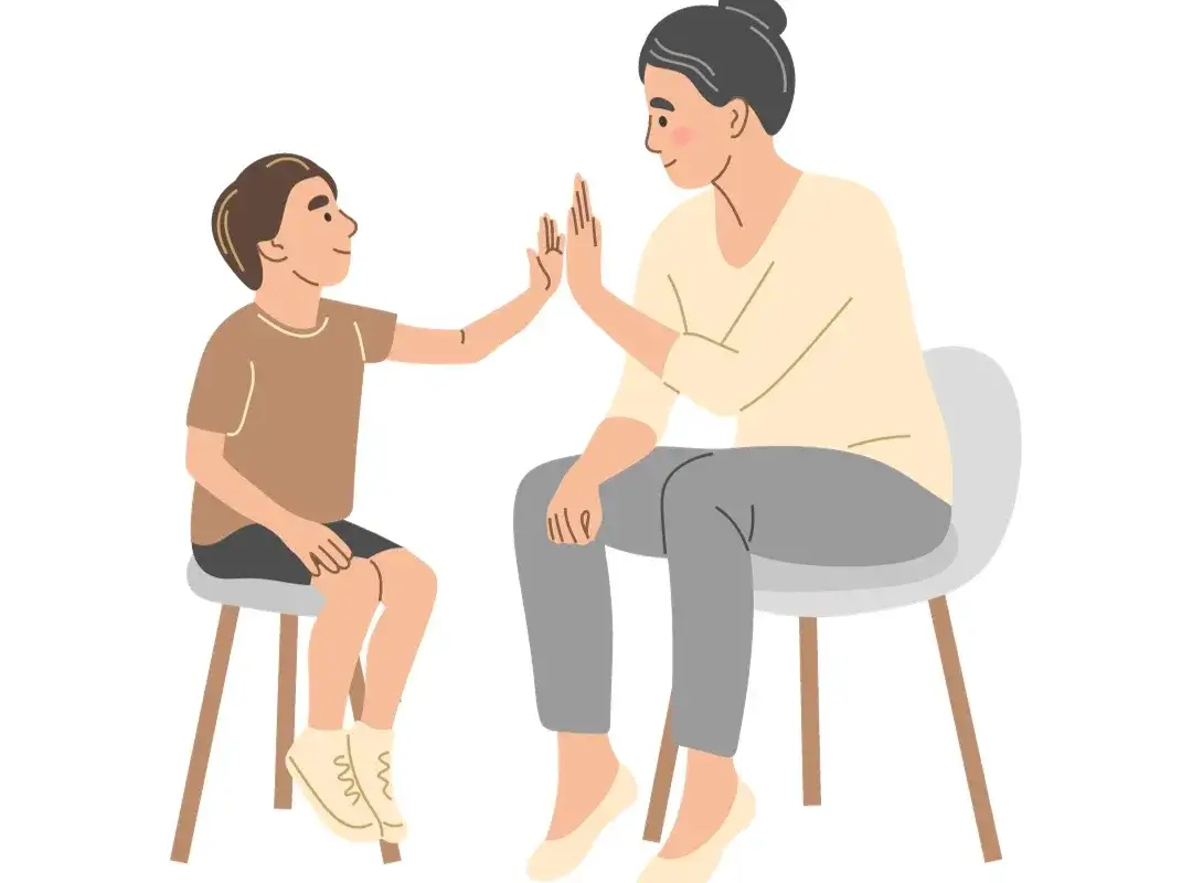 rodzic rozmawiający z psychologiem dziecięcym