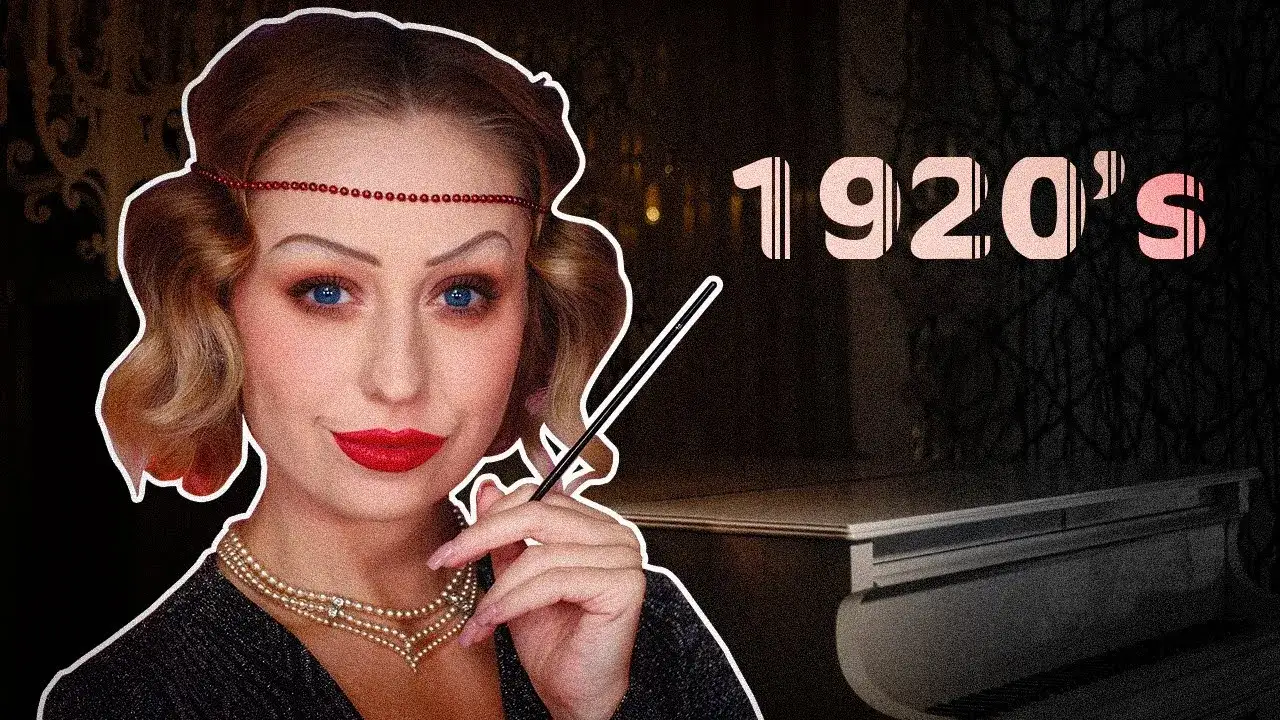 makijaż i fryzura lata 20. smoky eye i usta amora
