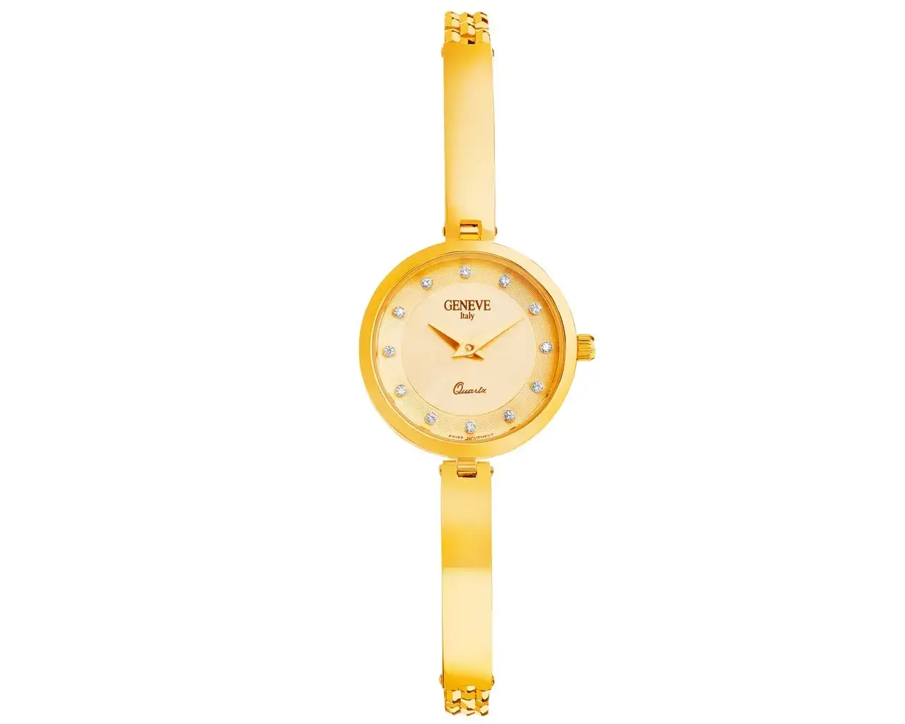 elegancki złoty zegarek damski Apart na nadgarstku