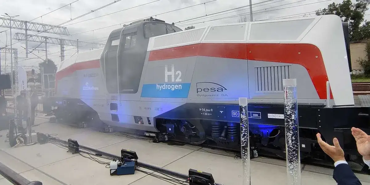 pociąg wodorowy lub bateryjny koncepcja