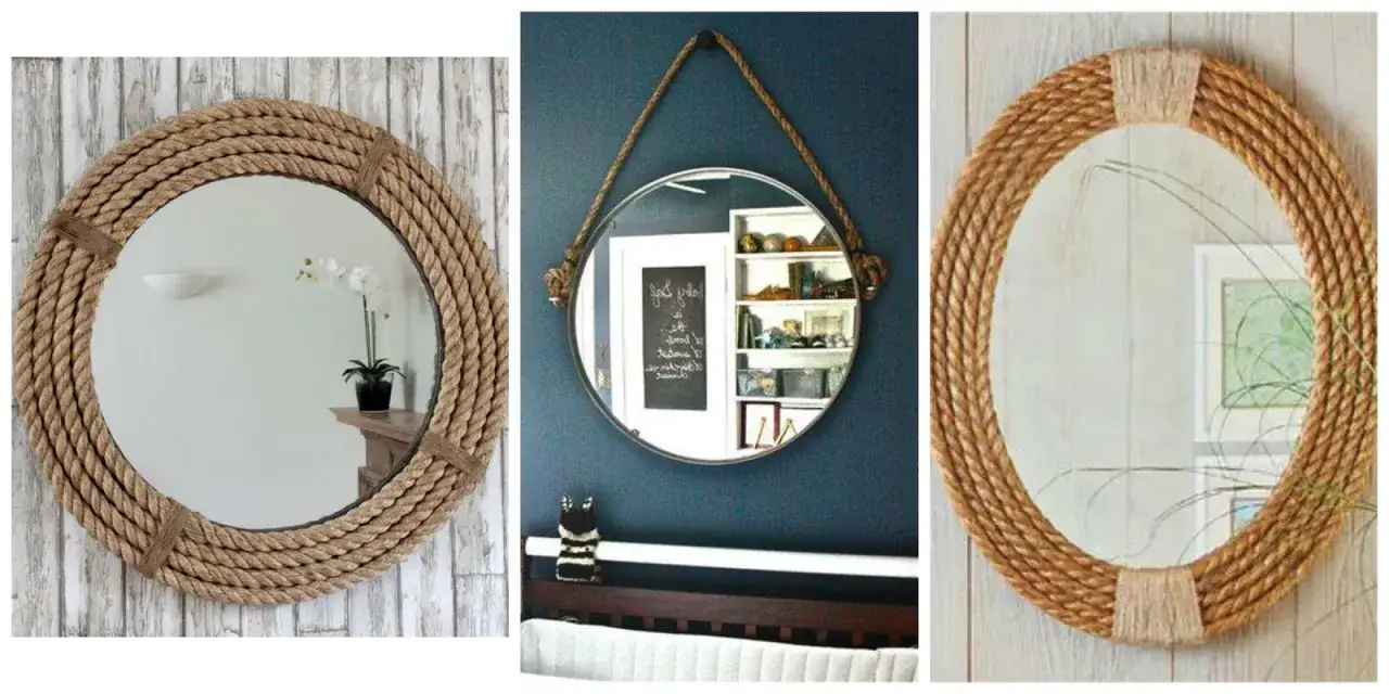 lustro boho sznurek jutowy inspiracje
