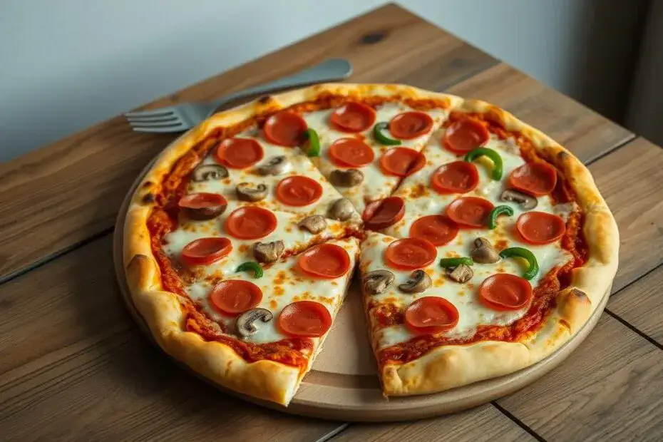 pizza 40 cm z podziałem na kawałki