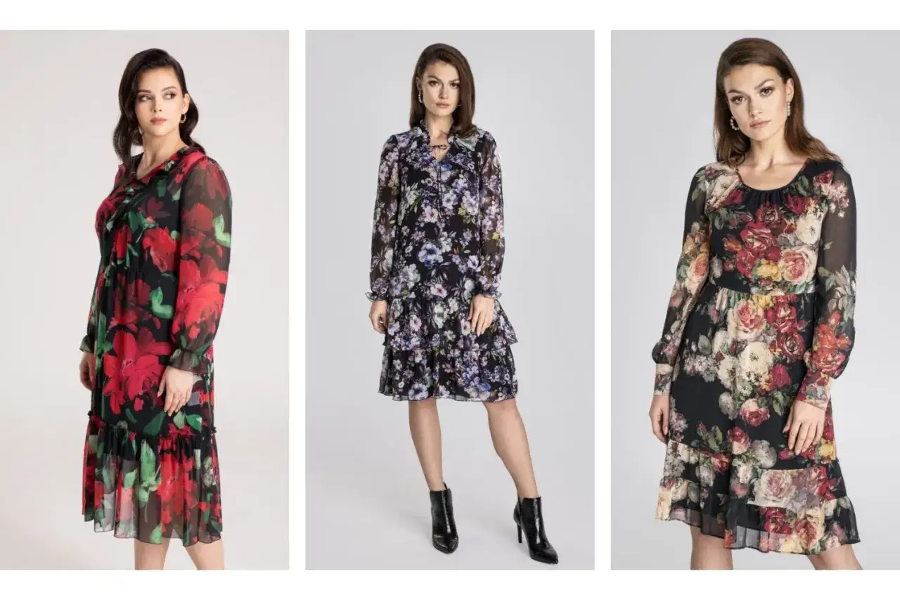 Eleganckie sukienki w kwiaty na wesele. Idealne dodatki do sukienki w kwiaty na wesele podkreślą stylizację.