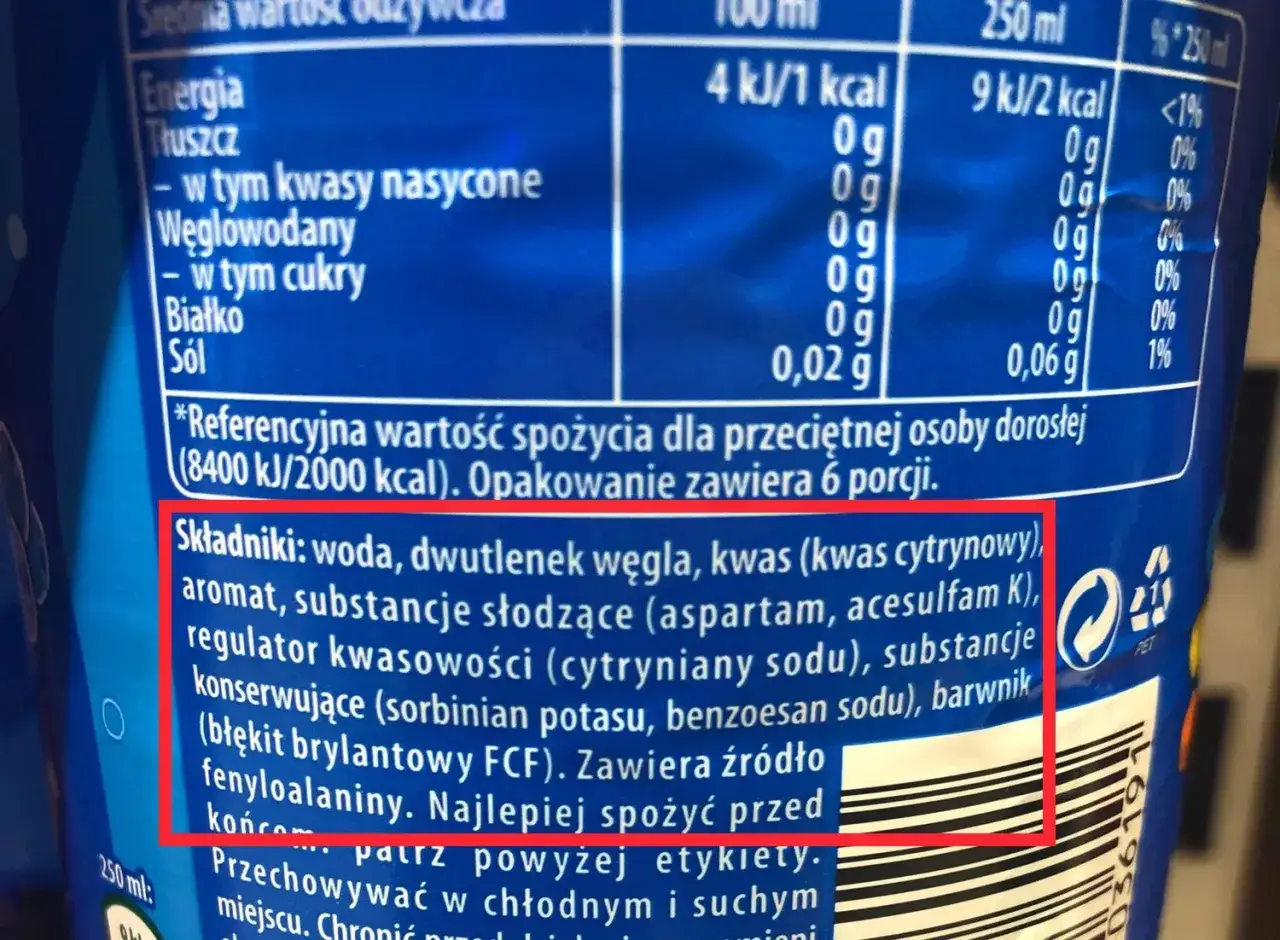 etykieta piwa bezalkoholowego skład cukry