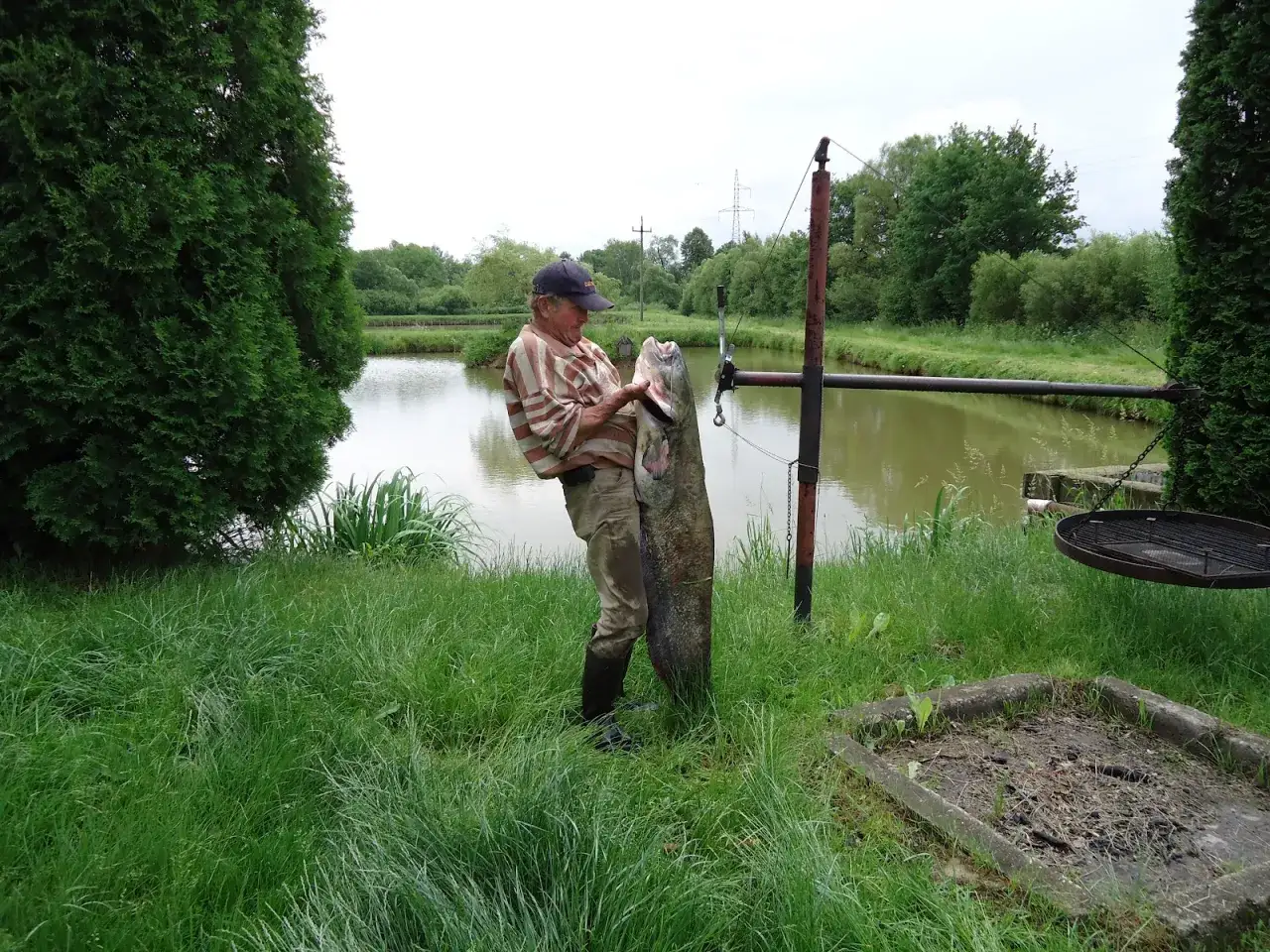 Wędkarz z Krakowa chwali się gigantycznym sumem. Idealne miejsce, gdzie na ryby bez karty.