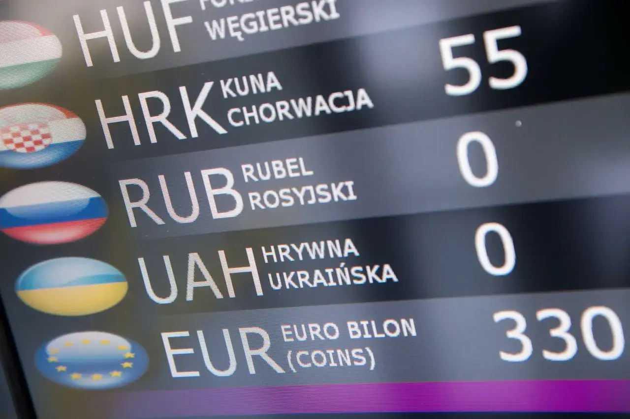 Kursy walut: HUF, HRK, RUB, UAH (hrywna ukraińska - co można przywieźć z Ukrainy), EUR.