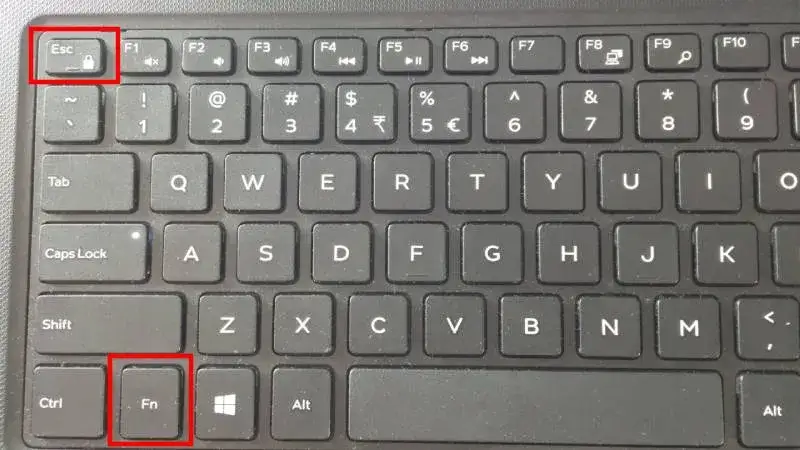 klawisz Fn Lock na klawiaturze laptopa