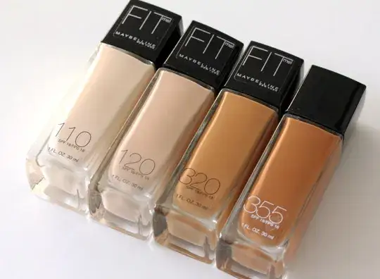 bottles of Maybelline Fit Me Luminous and Matte foundations side by side