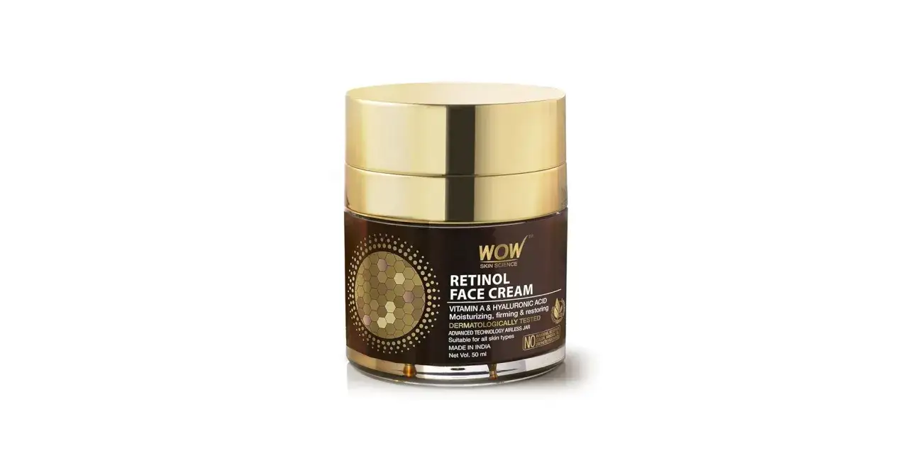 Krem do twarzy WOW Skin Science z retinolem, kt&oacute;ry jest witaminą A. Nawilża, ujędrnia i regeneruje sk&oacute;rę.