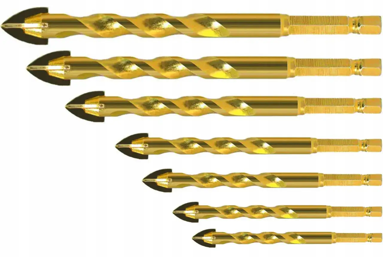 r&oacute;żne rodzaje wierteł do płytek ceramicznych i gresu