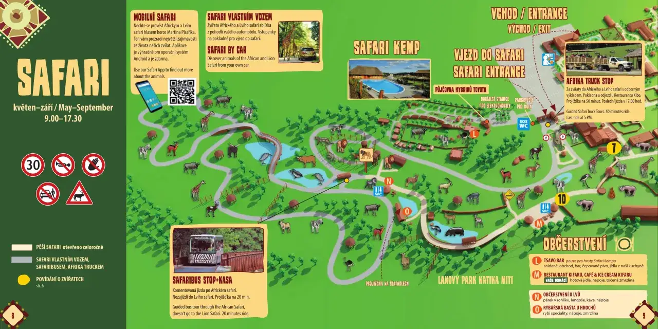 Mapa safari w Czechach: zobacz zwierzęta, skorzystaj z safari busa lub własnego auta.