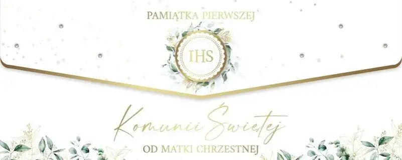 Prezent komunijny od chrzestnej - koperta i pamiątka