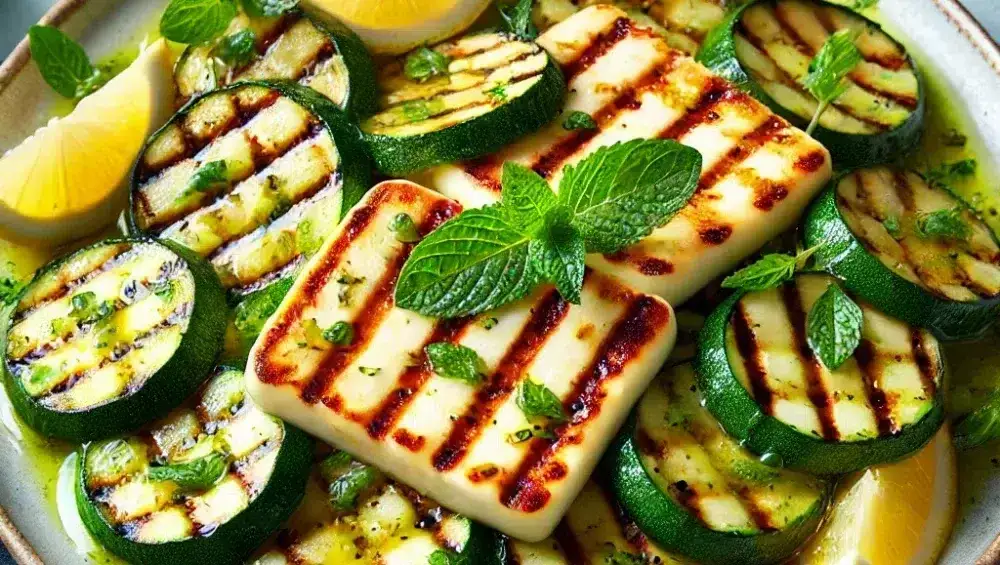 grillowany ser halloumi z miętą