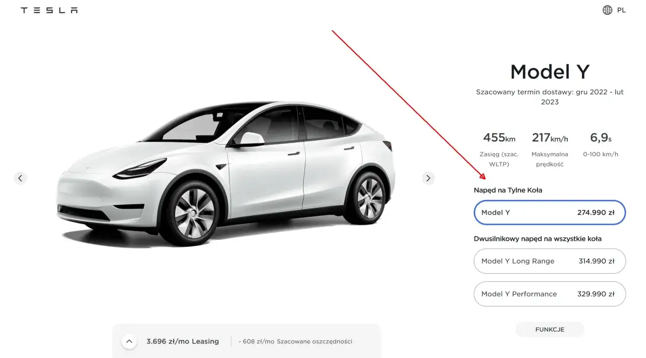 Biały Tesla Model Y, cena 274.990 zł. Czy warto? Zasięg 455km, 217km/h, 6,9s do setki.