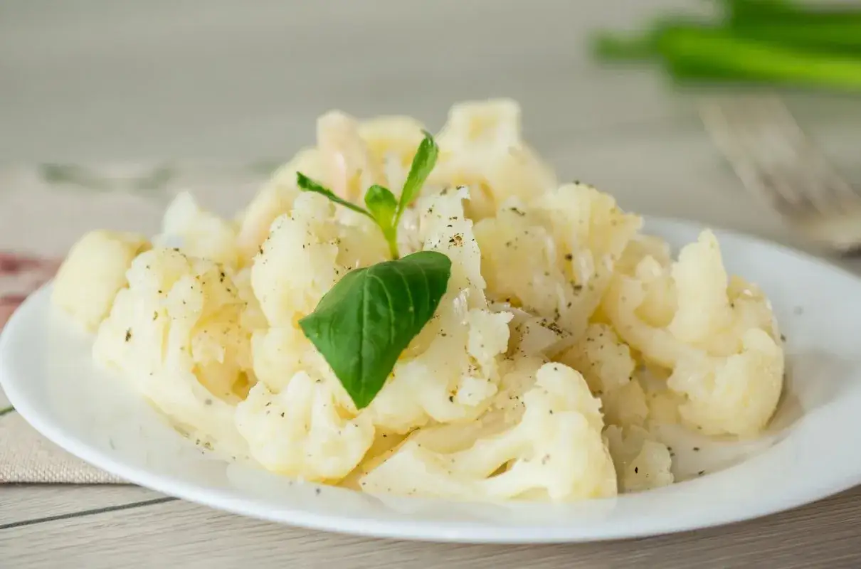 kalafior gotowany na parze smażony