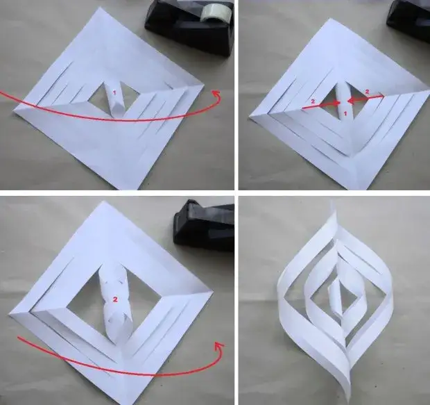 gwiazdka 3D z papieru szablon