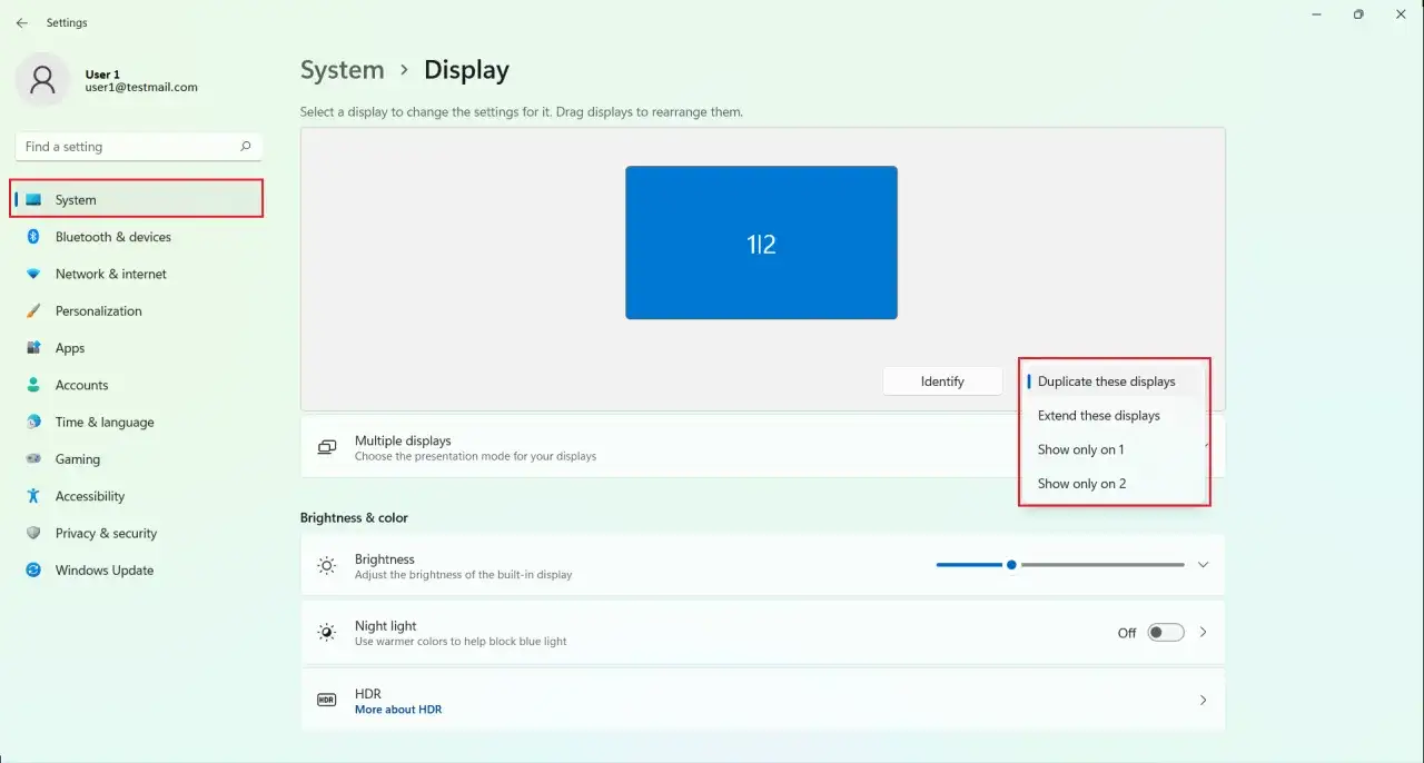ustawienia wyświetlania windows 11 rozszerzanie ekranu