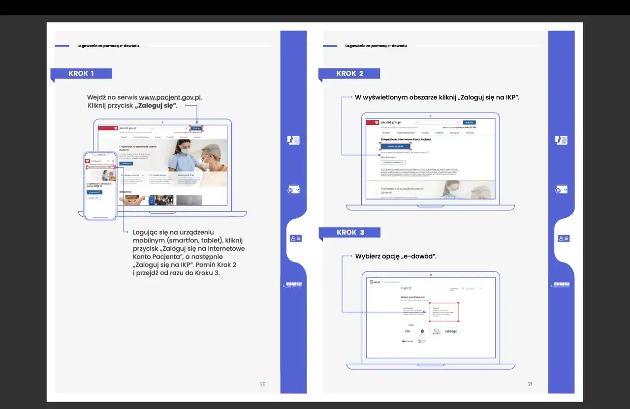 Pacjent sprawdza e-receptę na komputerze